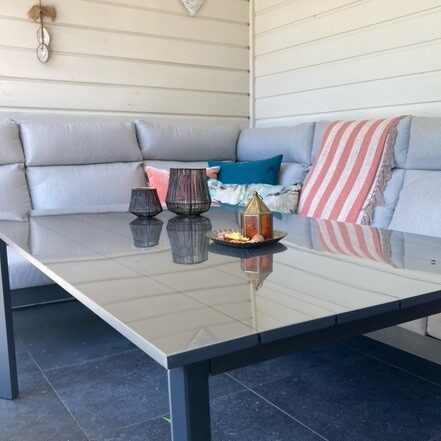 perspex helder 2 mm Salontafel buiten