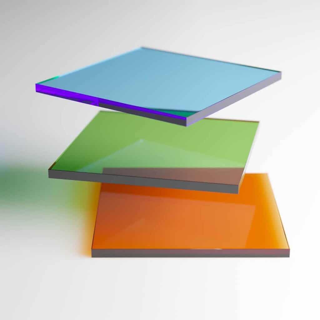 Verschillende kleuren plexiglas