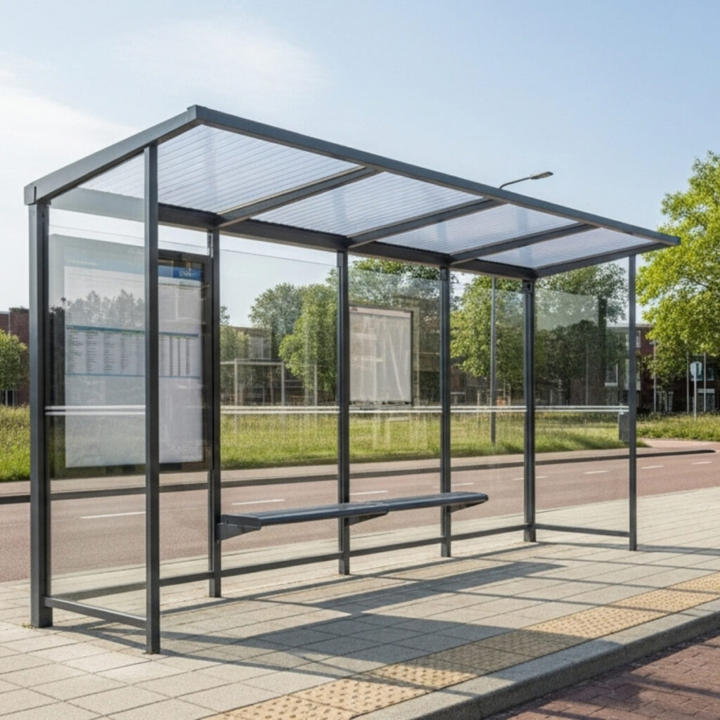 Bushokje polycarbonaat massief helder plastic