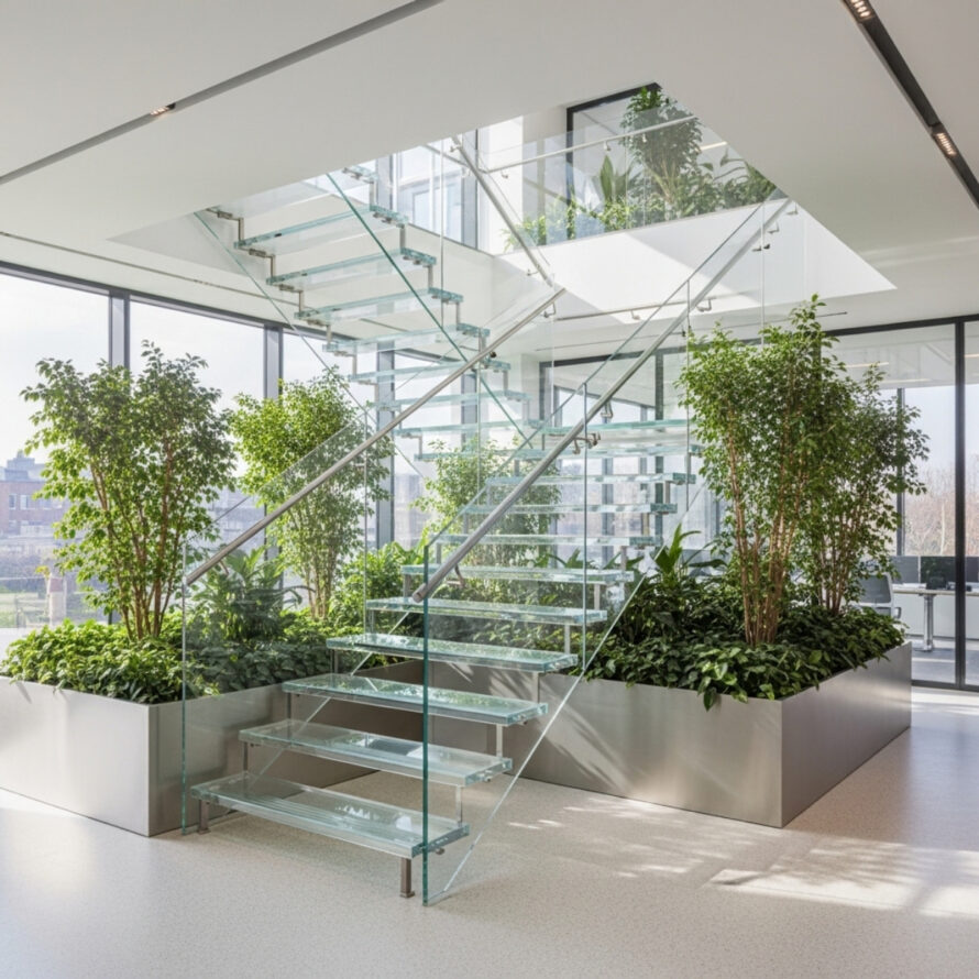 Plexiglas trap helder bedrijfsruimte