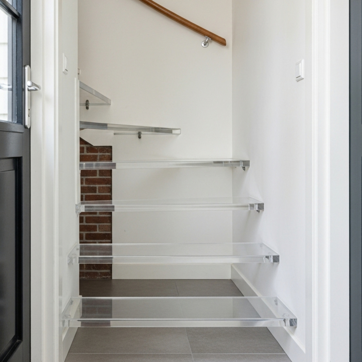 Helder plexiglas trap treden