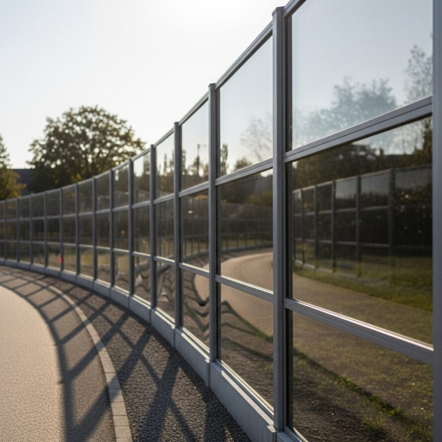 Geluidswal polycarbonaat smokegrijs