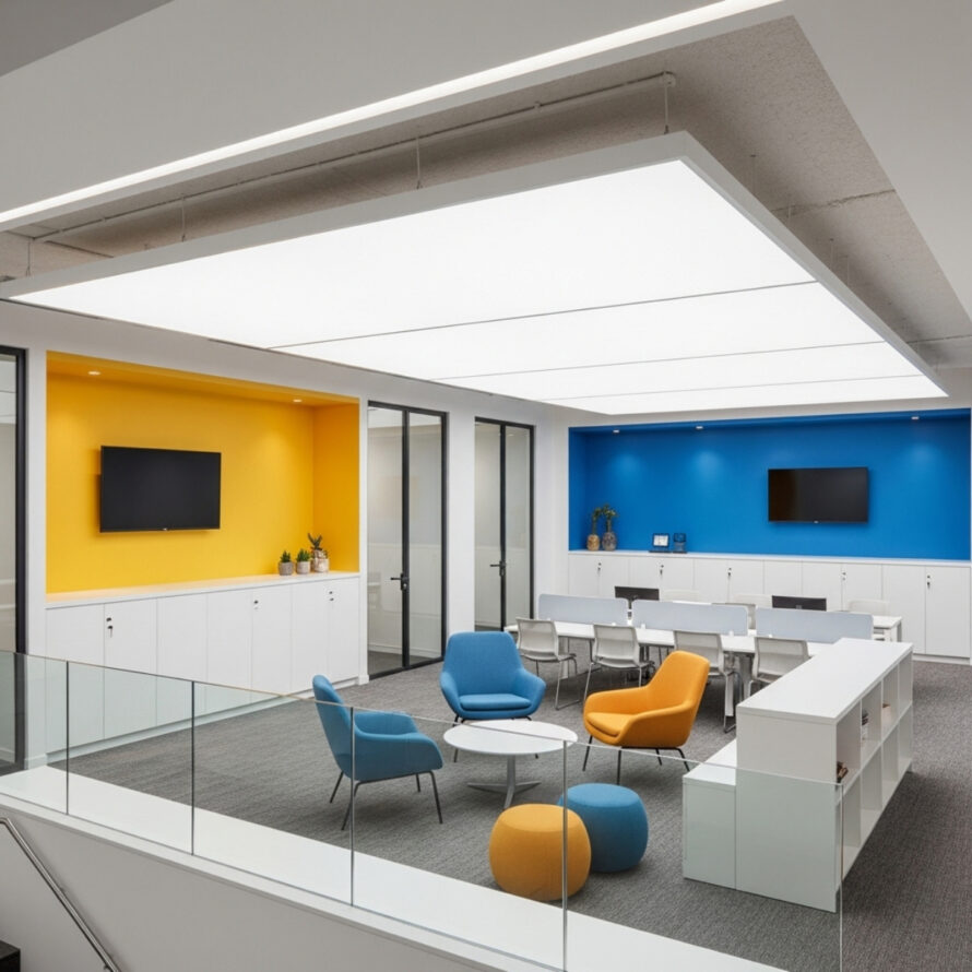 LED panelen polycarbonaat plafond kantoorruimte