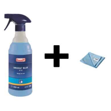 Plexiglas schoonmaakset Drizzle Blue en microvezeldoekje