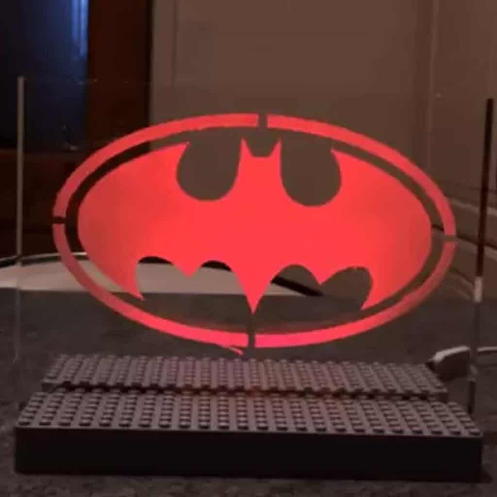 Plexiglas LED embleemlamp logo batman rood