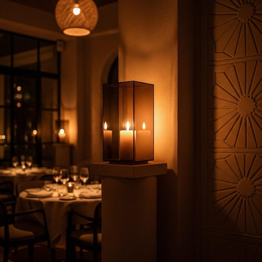 Lantaarn restaurant plexiglas smoke rookbruin