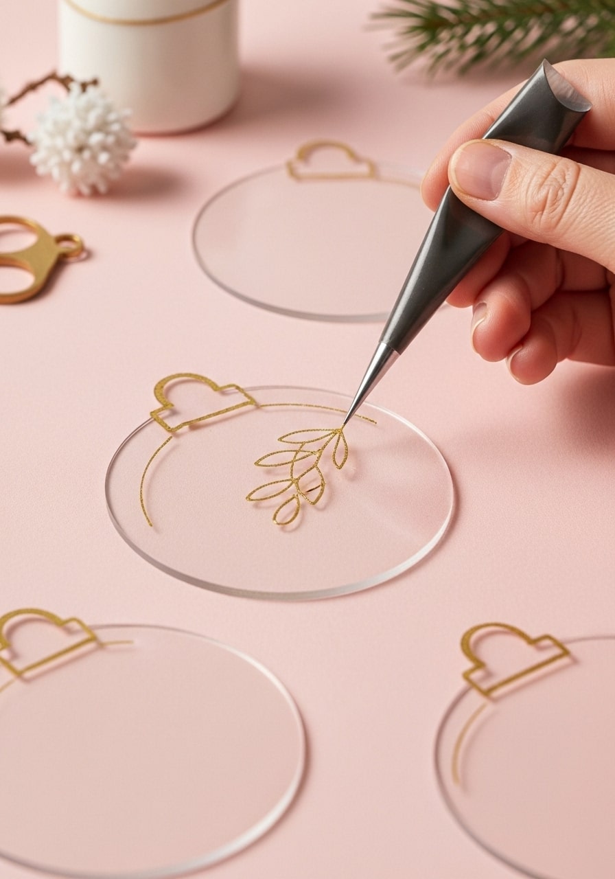 Kerstbal van plexiglas schilderen