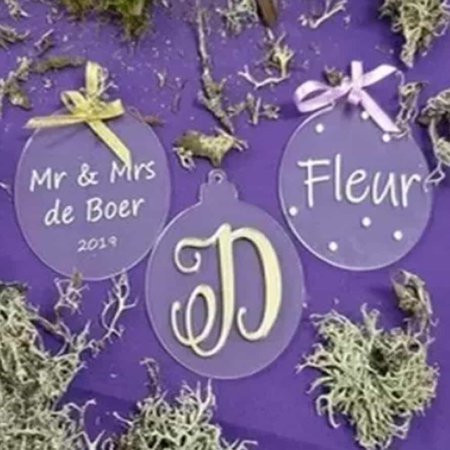 plexiglas graveren kerstballen helder