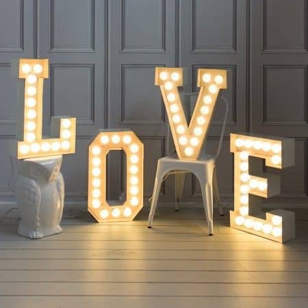 Marquee letters van plexiglas met verlichting