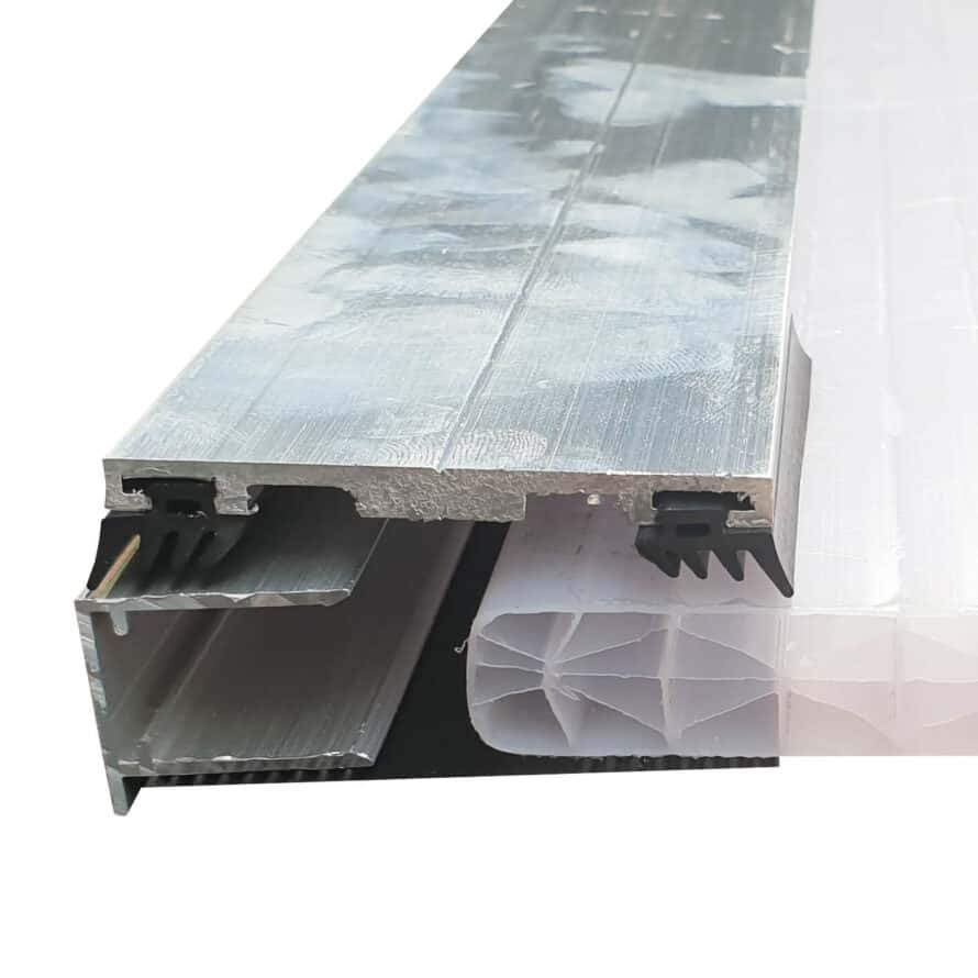 Aluminium zijprofiel voor polycarbonaat kanaalplaat