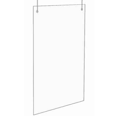 Budget plexiglas spatscherm hangend, producttekening