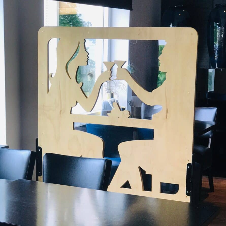 plexiglas luxe spatscherm cheers hout