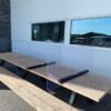 coronascherm op picknicktafel