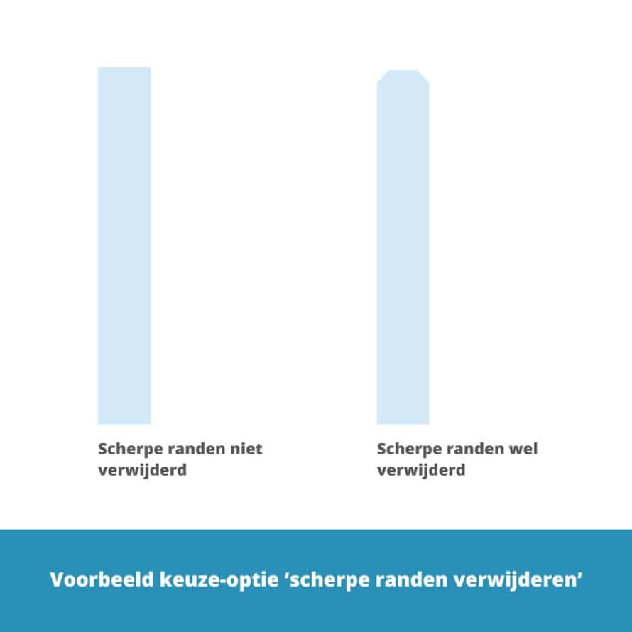 voorbeeld keuze-optie 'scherpe randen verwijderen'