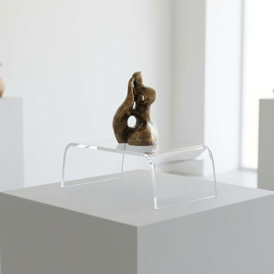 gebogen plexiglas tafel display