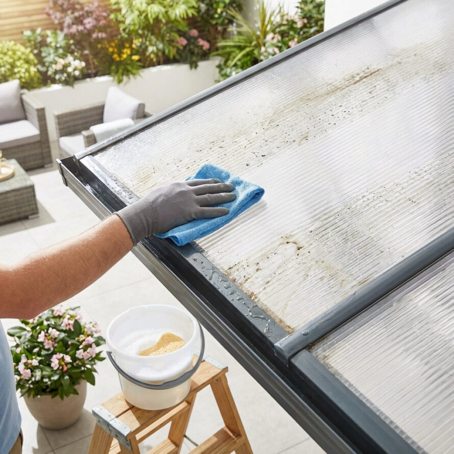 Polycarbonaat dakplaat schoonmaken 2