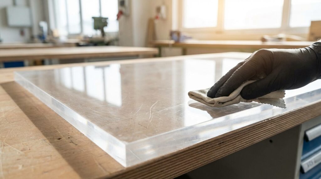 krassen op plexiglas helder polijsten