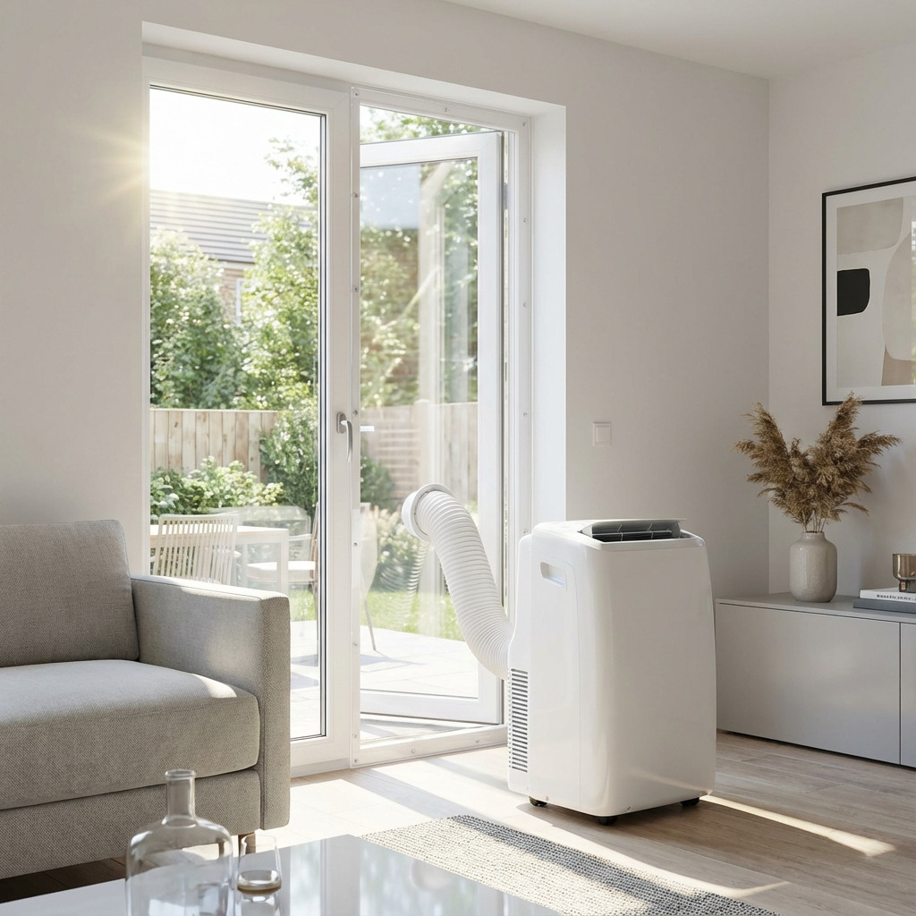 Opmeten van een deurpost voor een mobiele airco deurafdichting van plexiglas.