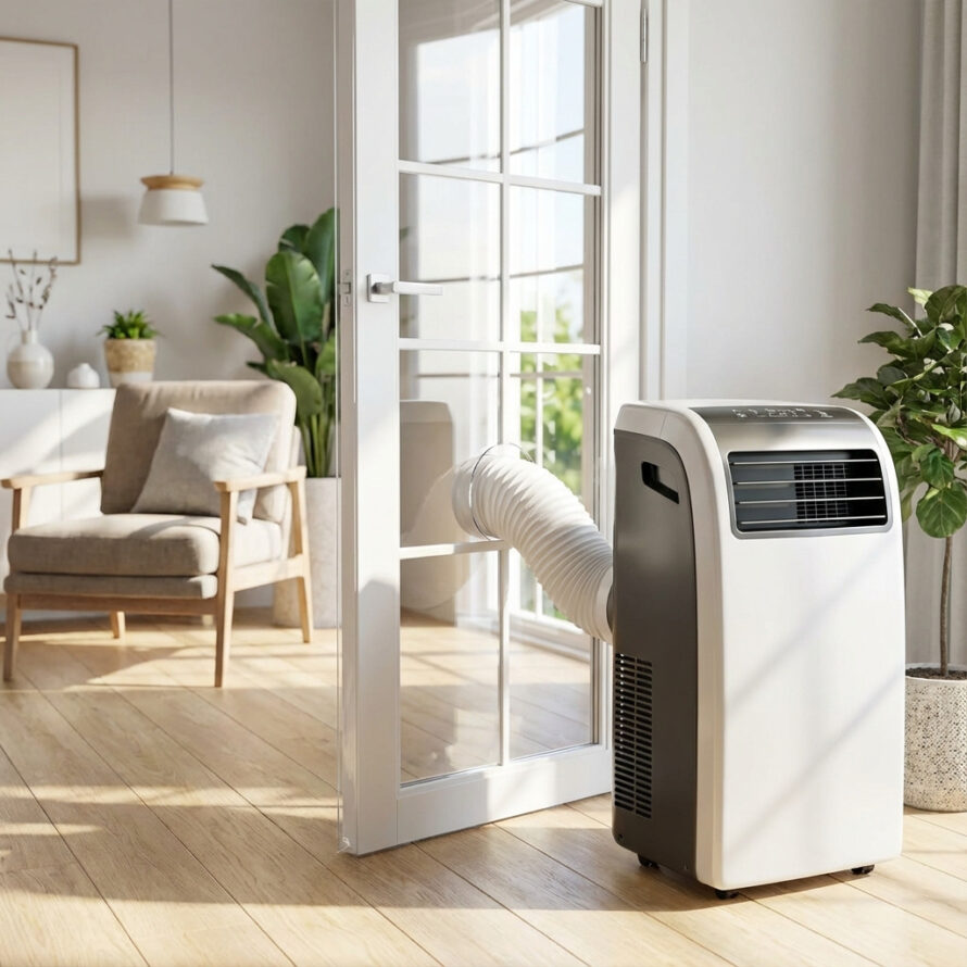 Plaatsen van een plexiglas airco deurafdichting met montageclips in de deurpost.