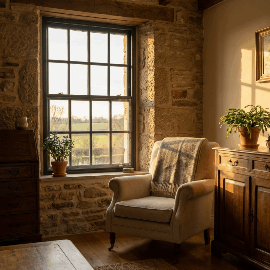 Glashelder plexiglas voorzetraam strak gemonteerd op stalraam