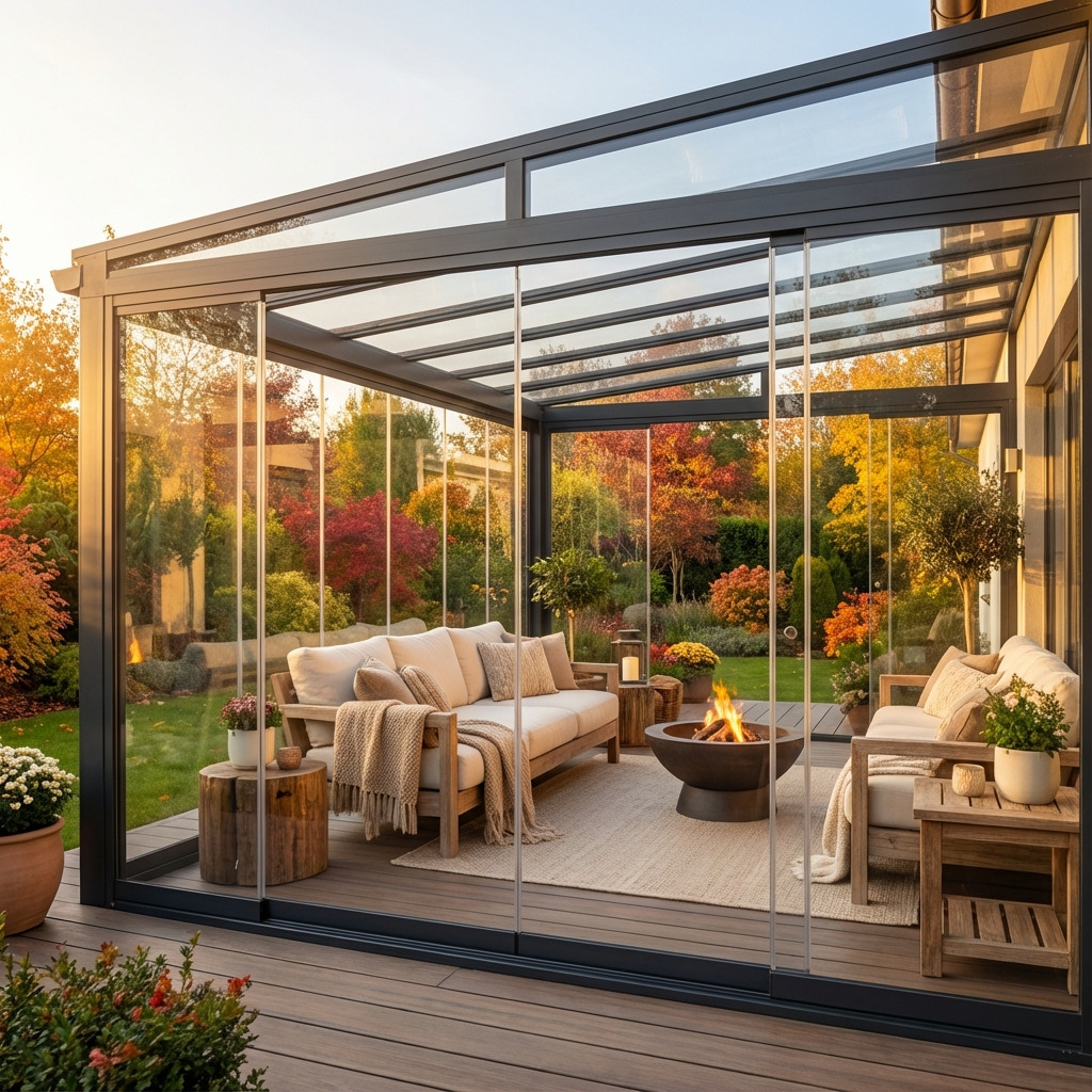 serre met een transparante heldere polycarbonaat wand