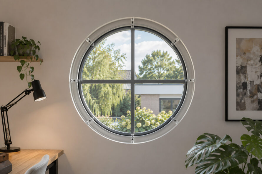 Achterzetraam montageclips plexiglas rond