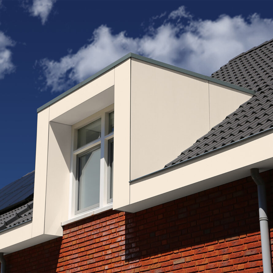 Trespa® Izeon® RAL 9001 crème wit 6 mm dakkapel HPL