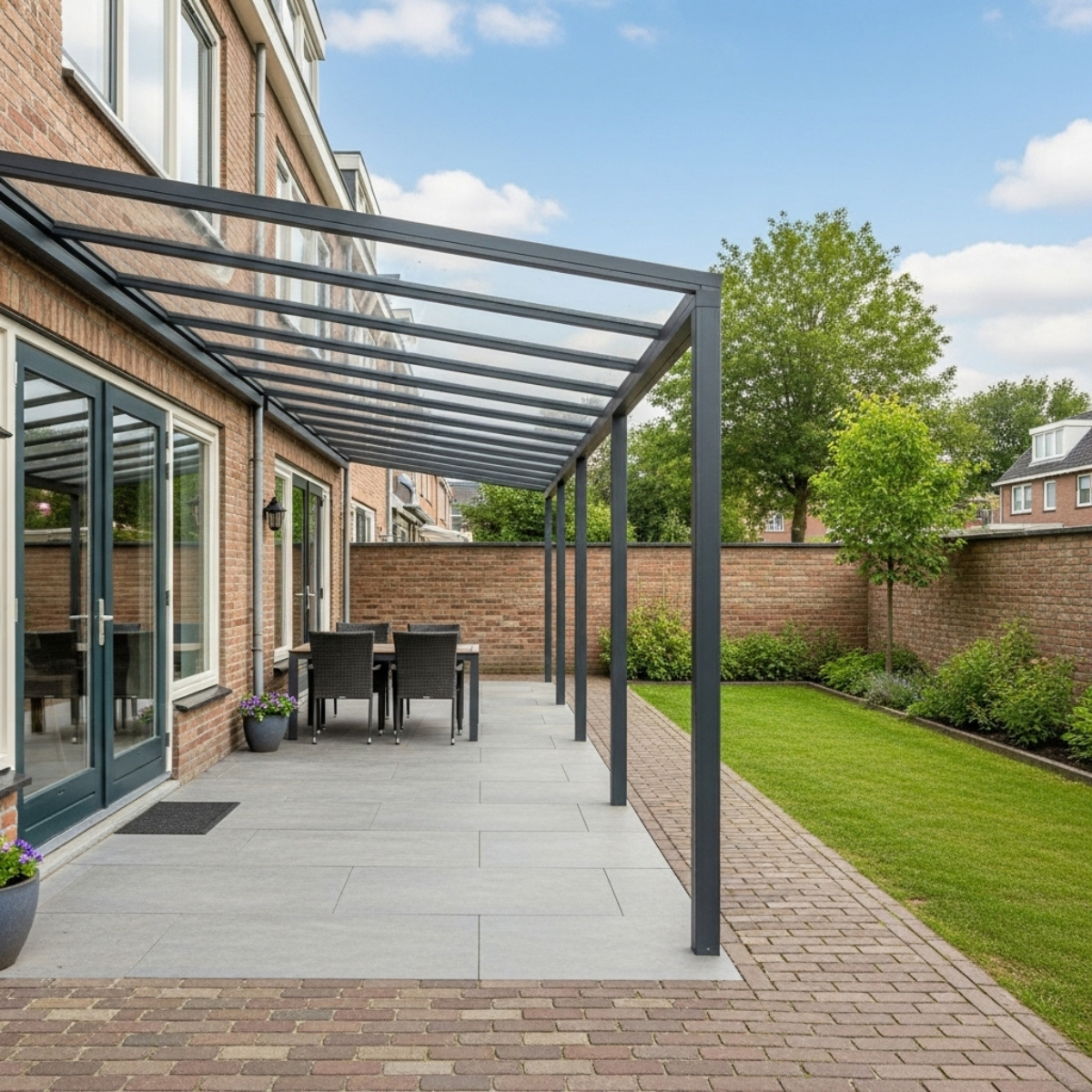 Kunststof overkapping plexiglas terras tuin