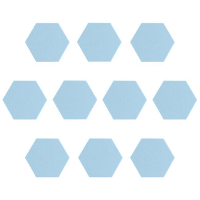 Ocean blue akoestisch vilt hexagon set 10 stuks 9 mm