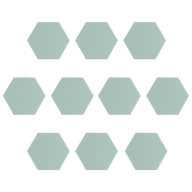 Ocean green akoestisch vilt hexagon set 10 stuks 9 mm