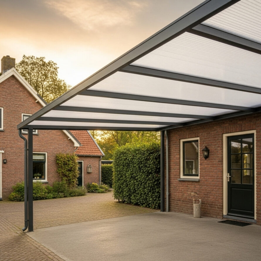 Kunststof overkapping carport kanaalplaten