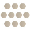 Sand brown akoestisch vilt hexagon set 10 stuks 9 mm