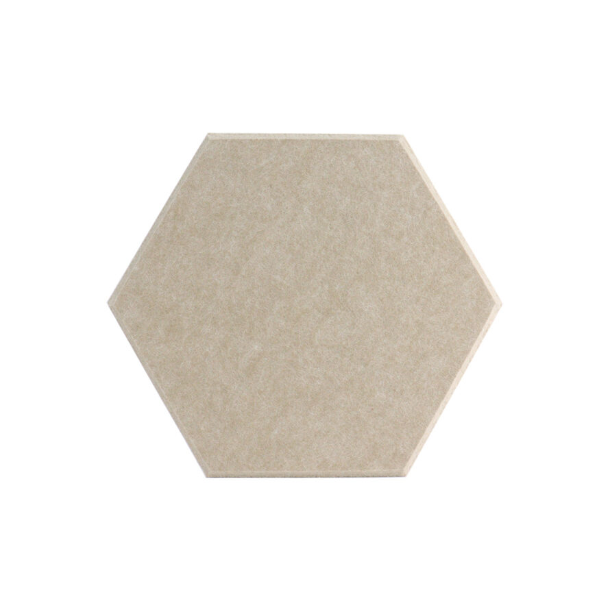 Sand brown akoestisch vilt hexagon 9 mm