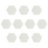 Snow white akoestisch vilt hexagon set 10 stuks 9 mm