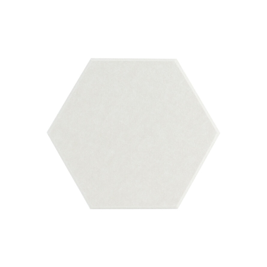 Snow white akoestisch vilt hexagon 9 mm