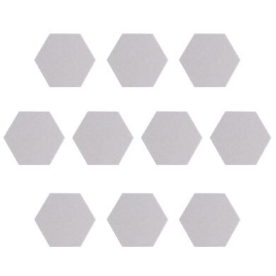 Foggy grey akoestisch vilt hexagon set 10 stuks 9 mm