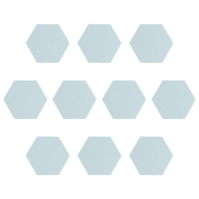 Light Turquoise akoestisch vilt hexagon set 10 stuks 9 mm