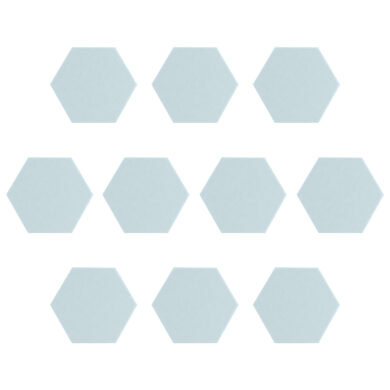 Light Turquoise akoestisch vilt hexagon set 10 stuks 9 mm