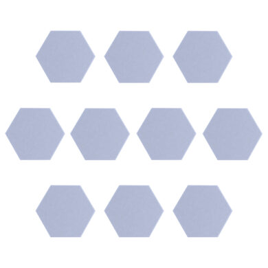 Sea blue akoestisch vilt hexagon set 10 stuks 9 mm