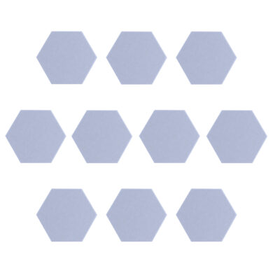 Sea blue akoestisch vilt hexagon set 10 stuks 9 mm
