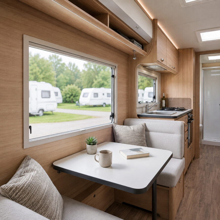Binnenzijde van een caravan