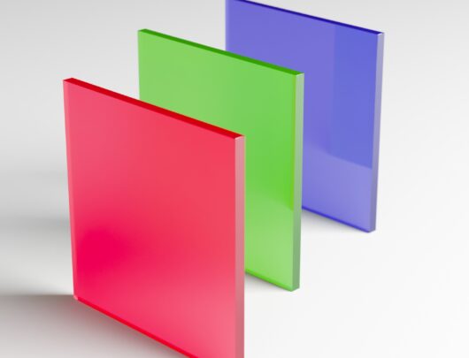 Gekleurd plexiglas paars groen rood