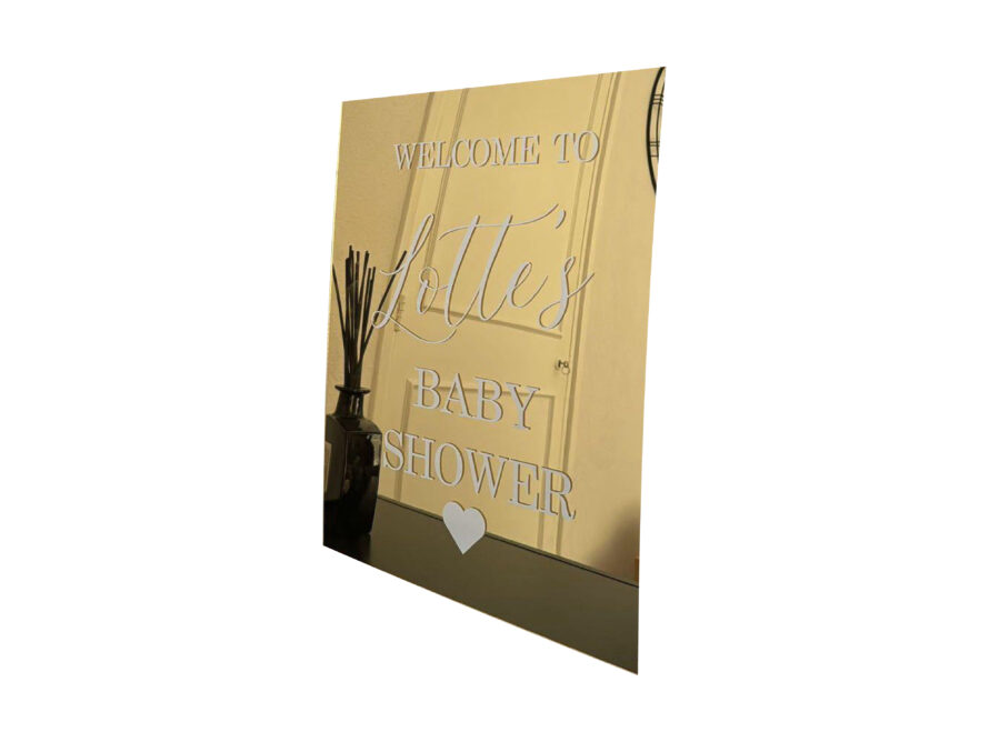 Gouden plexiglas welkomstbord