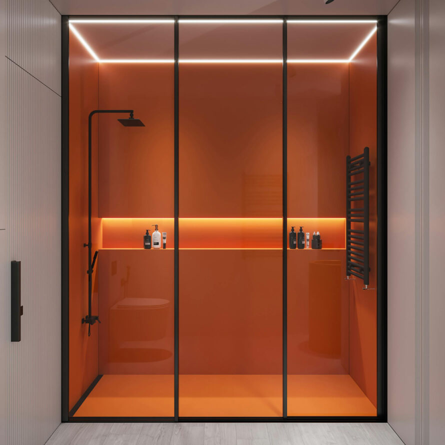 Plexiglas versato badkamer douchedeur