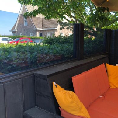 Polycarbonaat smoke grijs winscherm terras