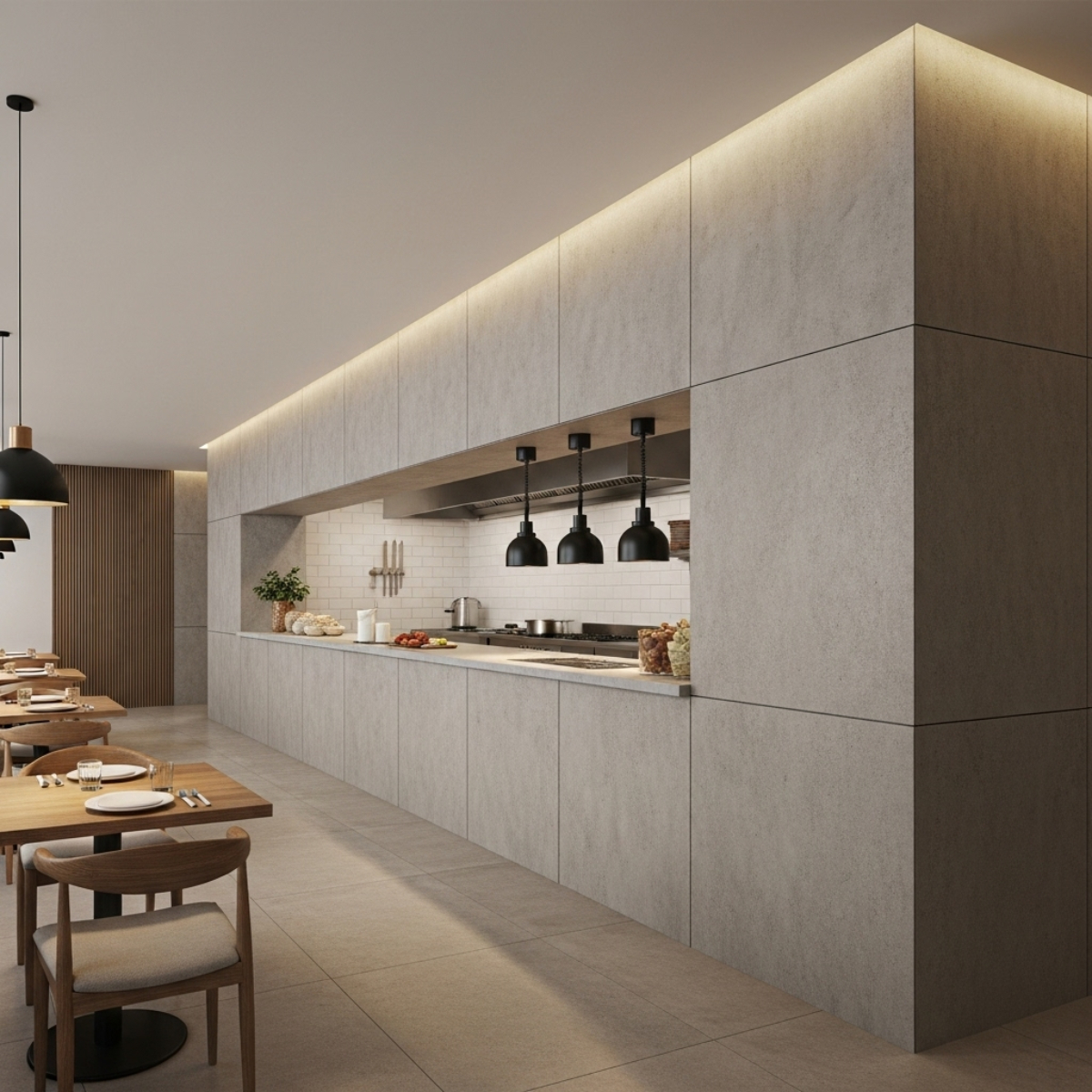 Masq panelen pvc open keuken restaurant