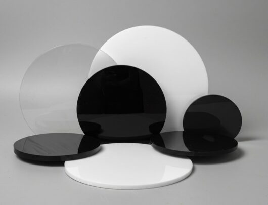 Plexiglas pmma rond zwart, wit en helder