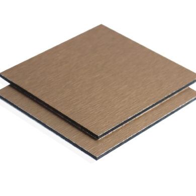 Aluminium composiet Dibond butler finish rosรฉ/brons