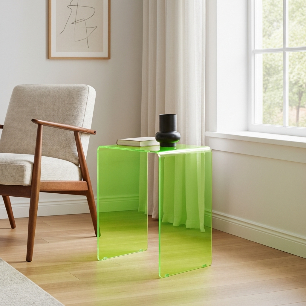 Fluor plexiglas bijzettafel