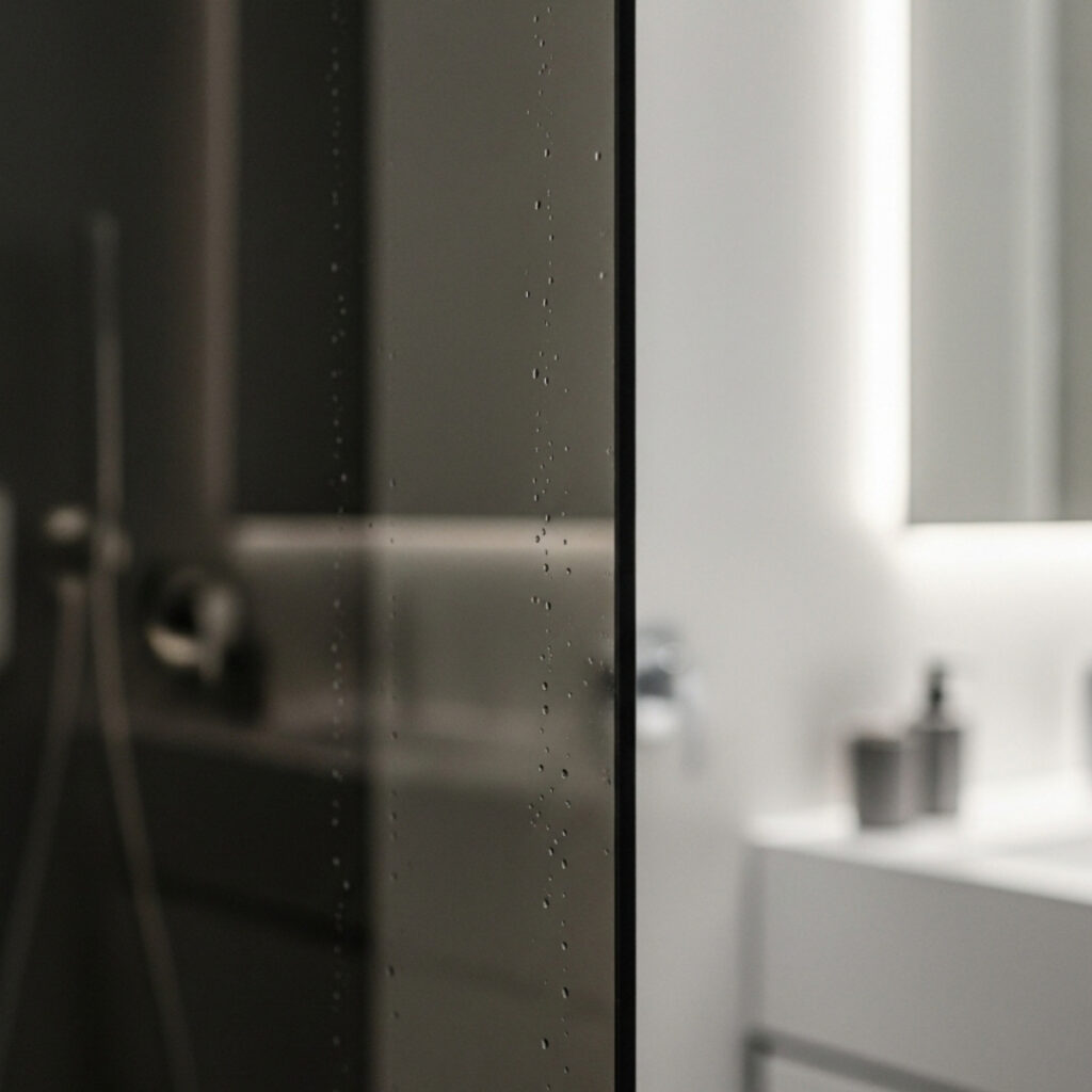 Grijs rookglas douchewand